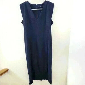 Jarbo Navy Blue V-Neck Sleeveless Midi Dress 34